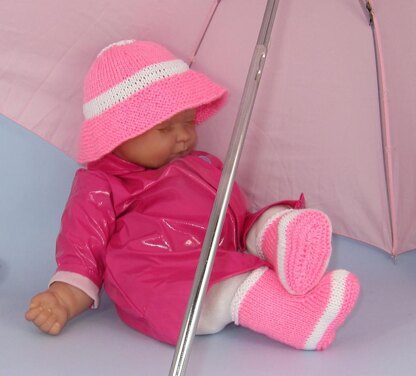 Baby Rain Boots (Booties) and Rain Hat