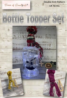 Christmas Bottle Topper Set Knitting Pattern