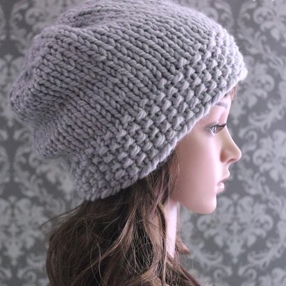 Textured Slouchy Hat Knitting Pattern 362