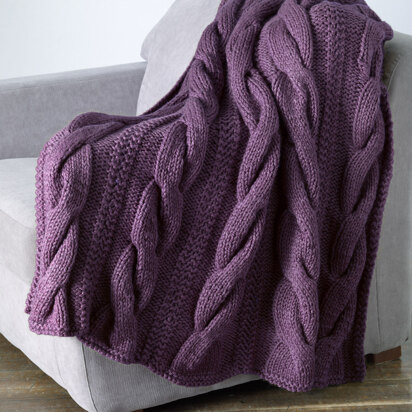 Sutter's Mill Throw in Lion Brand Wool-Ease Thick & Quick - 90211AD - knitting pattern