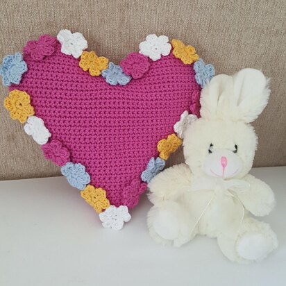 Spring Flowers Heart Cushion