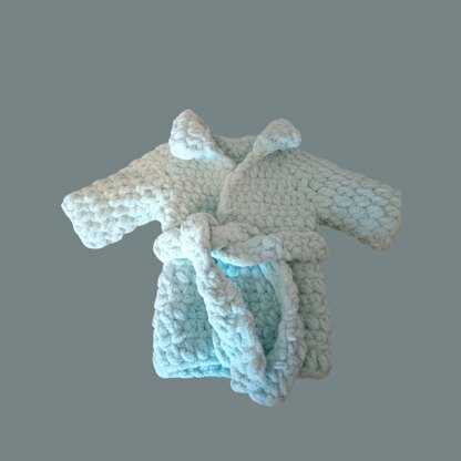 Doll Robe Spa Set Crochet Pattern – Spa Bathrobe Outfit For 18Inch Dolls