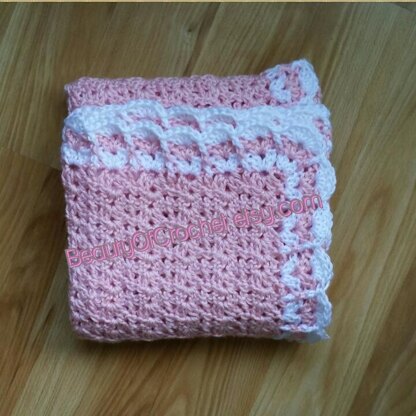 Pink Blanket with Shelly Trim