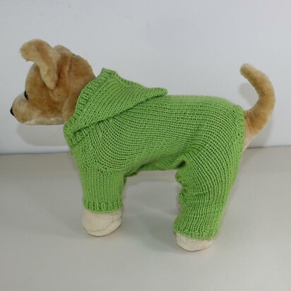 Small Dog Hoodie Onesie - knitting pattern