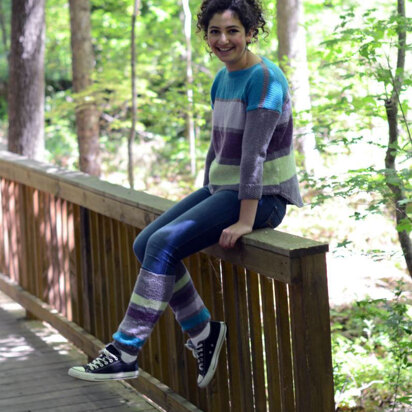 Four Stripes Pullover and Leggings in Universal Yarn Merino XF Superwash