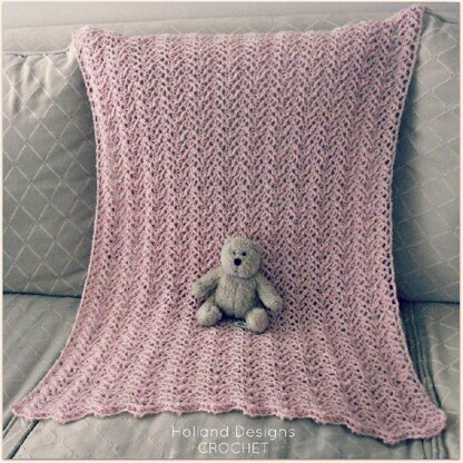 Knit-Look Lace Baby Blanket