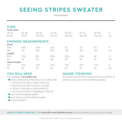 Seeing Stripes Sweater - Free Knitting Pattern for Women in Paintbox Yarns Cotton DK