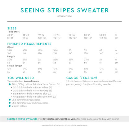 Paintbox Yarns Seeing Stripes Sweater PDF (Free)