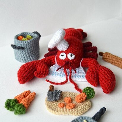 Monsieur the Lobster Chef Amigurumi Pattern