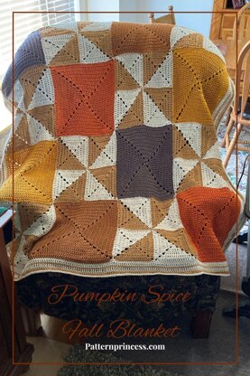 Pumpkin Spice Solid Granny Square Blanket