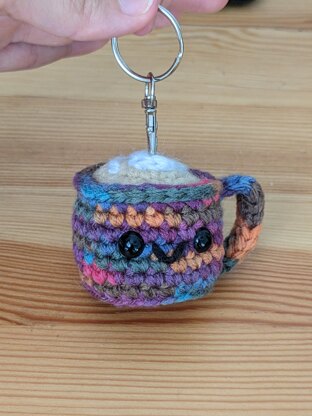 Coffee cup amigurumi keychain pattern