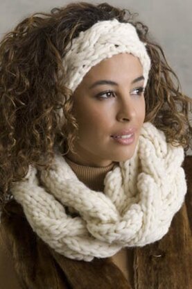 Balzac Braided Cowl & Headband in Tahki Yarns Big Montana