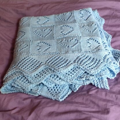 Entrelac-ing Hearts Baby Blanket