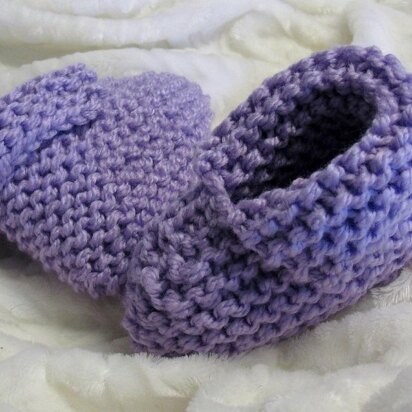 70-Children's Garter Stitch Slippers with Cuff - knitting pattern