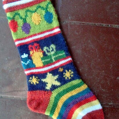 Mix-It-Up Christmas Stocking Intarsia