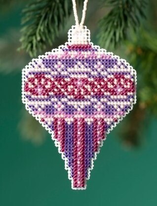 Mill Hill Beaded Holiday - Amethyst Pearl Beaded Ornament - 2.5inx3.25in