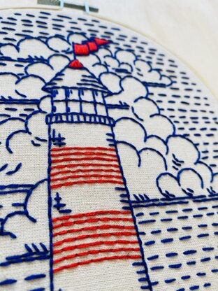 Hook Line & Tinker Lighthouse Embroidery Kit - 6in