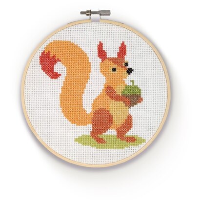 The Crafty Kit Company Squirrel Cross Stitch Kit - 15cm