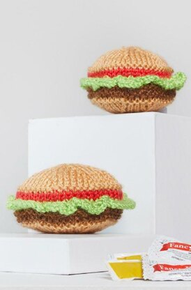 Yummy Knit Hamburgers in Red Heart Amigurumi - LM6294 - Downloadable PDF