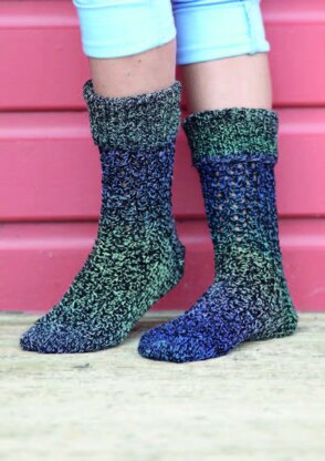 Ribbed and Stocking Stitch Socks in Hayfield Illusion DK - 7935 - Leaflet