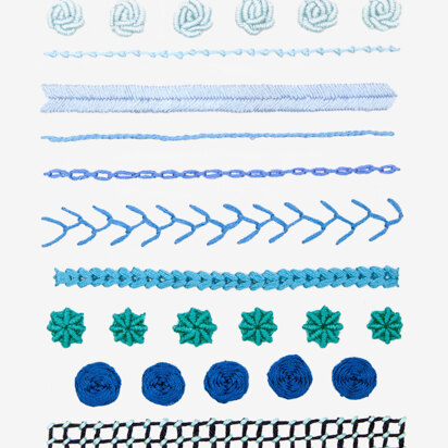 DMC Intermediate Embroidery Sample - PAT1938 - Downloadable PDF