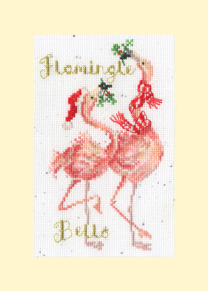 Bothy Threads Flamingle Bells Cross Stitch Kit - 10 x 16cm