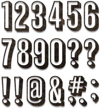 Sizzix Thinlits Dies By Tim Holtz 21/Pkg - Alphanumeric, Shadow Numbers
