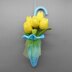 Spring door decor tulips in umbrella