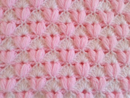 Puff Hearts Baby Blanket