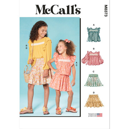 McCall's Children's and Girls' Top and Skirt M8373 - Sewing Pattern