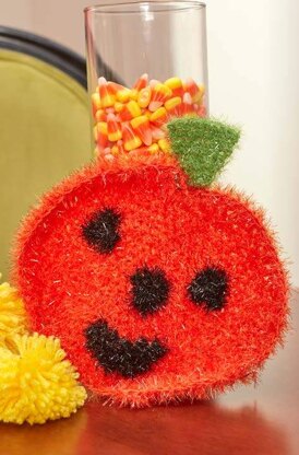 Jack o'Latern Scrubby in Red Heart Scrubby Sparkle - LW5391 - Downloadable PDF