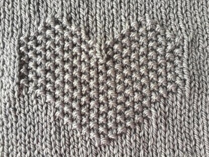 Moss Stitch Heart Blanket