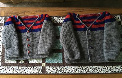 Rainbow cardigan for two great nephew brothers