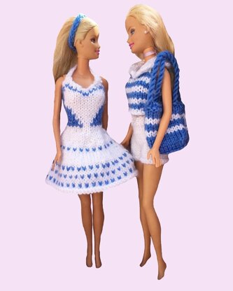 Barbie: love heart dress and beach outfit