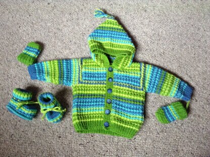 Colourful cosy baby jacket
