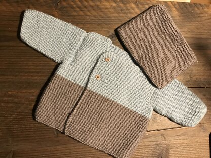 cardigan & hat cotton garter stitch
