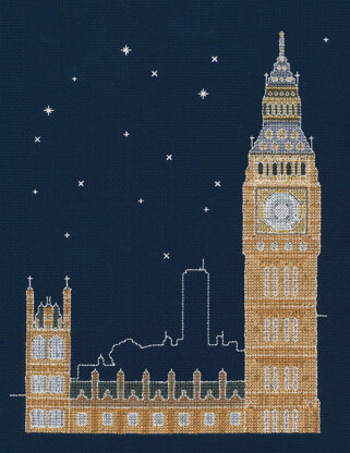 DMC London by Night 14 Count Cross Stitch Kit - 20cm x 1cm x 25cm