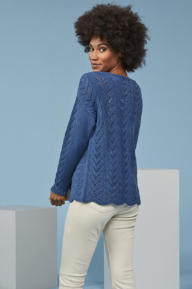 Ozette Pullover - Sweater Knitting Pattern for Women in Tahki Yarns Tiburon by Tahki Yarns