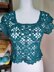 Teal Crochet Lace Top