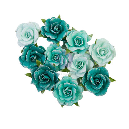 Prima Flowers Painted Floral Collection Flowers - Shiny Teal