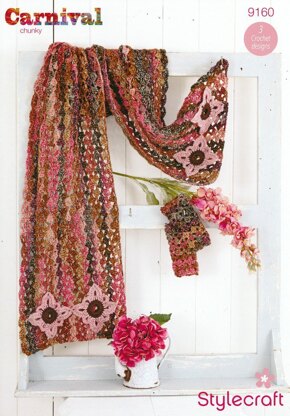 Lace Shawl and Scarf in Stylecraft Carnival and Life Aran - 9160