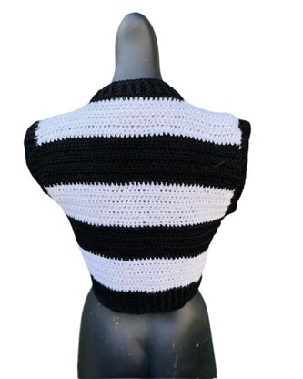 Wednesday Cropped Crochet Waistcoat