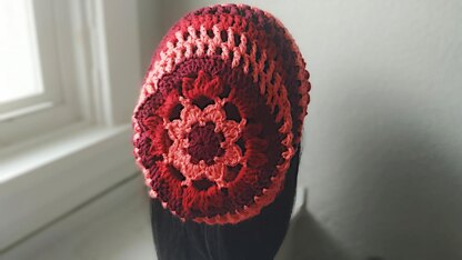 Flower Motif Slouchy Hat