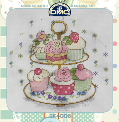 Creative World Of Crafts Afternoon Tea Cross Stitch Kit (with Sewing Tin) - 25cm x 25cm