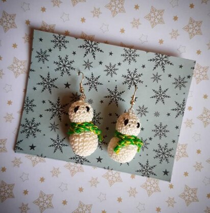 Mini Snowman Christmas Earrings