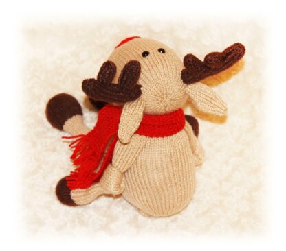 Reindeer Knitting Pattern (an extremely soft, huggable and cute toy), Knitted Reindeer