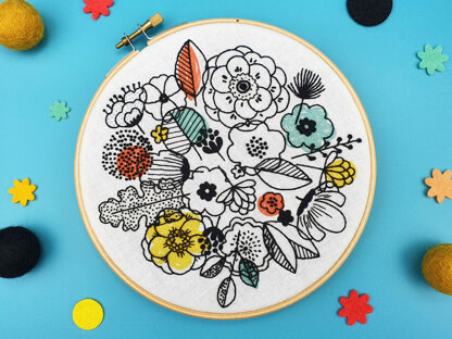 Oh Sew Bootiful Floral Shadows Embroidery Kit - 6in
