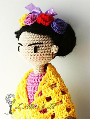 Frida Kahlo, Amigurumi Crochet pattern by L' Albero di Lit