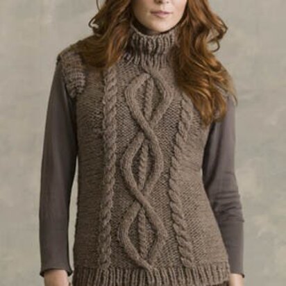 Poe Cabled Turtleneck Vest in Tahki Yarns Montana