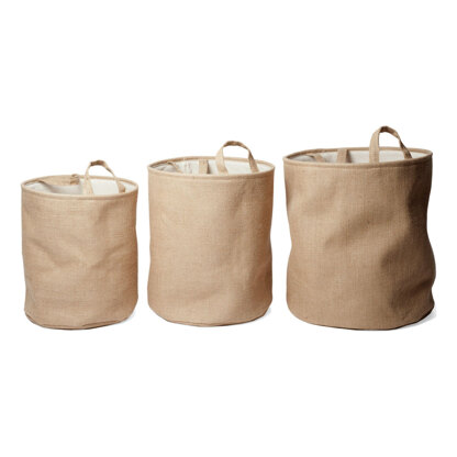 Groves Hessian Nested Circular Storage Boxes (3 pcs)